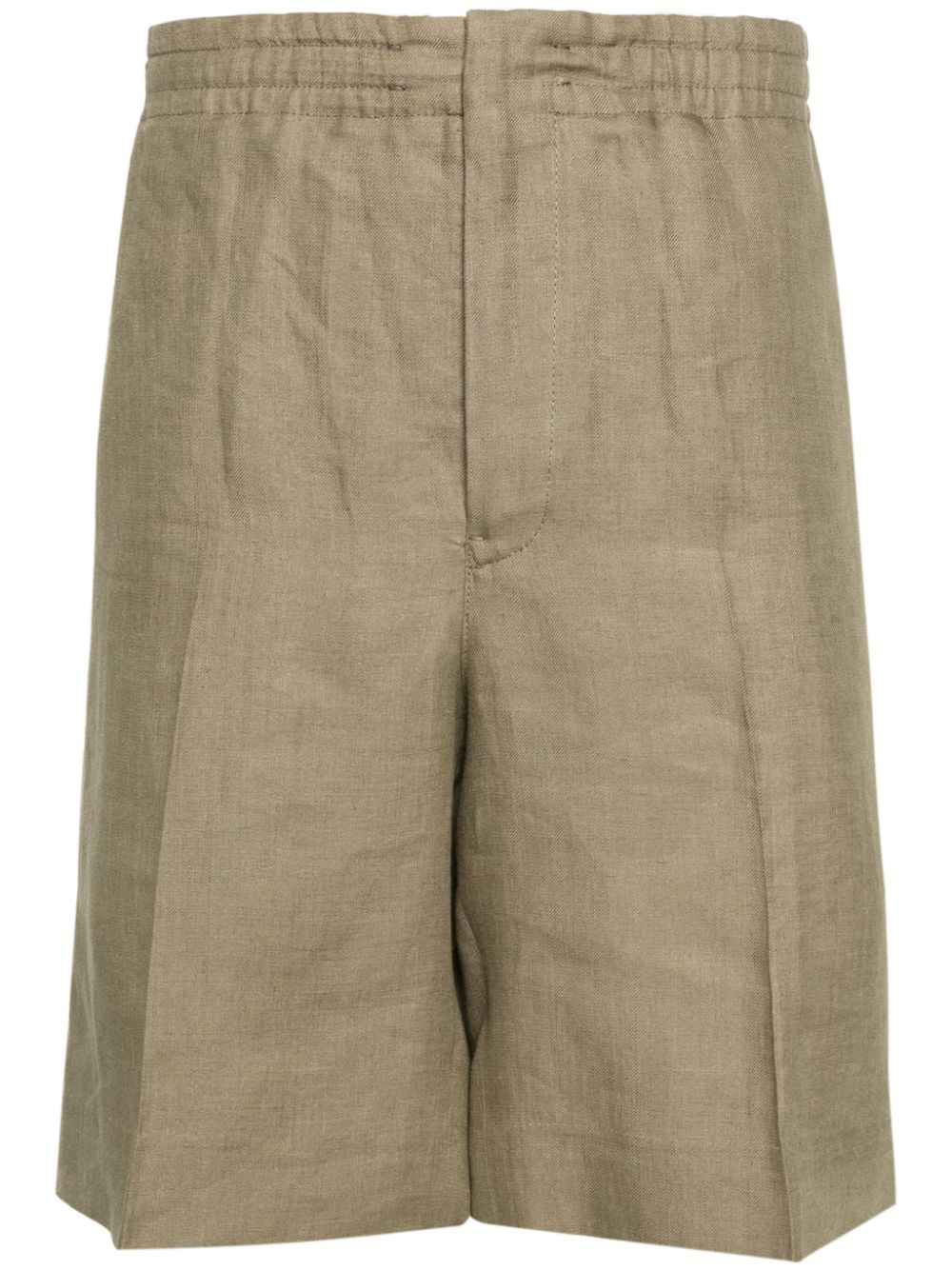 Zegna pressed-crease linen shorts - Green von Zegna