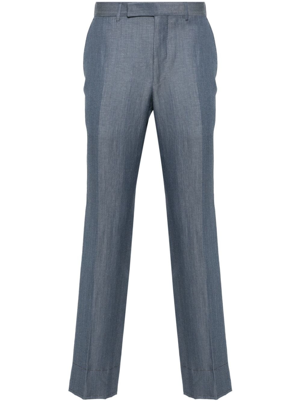 Zegna pressed-crease straight-leg trousers - Blue von Zegna