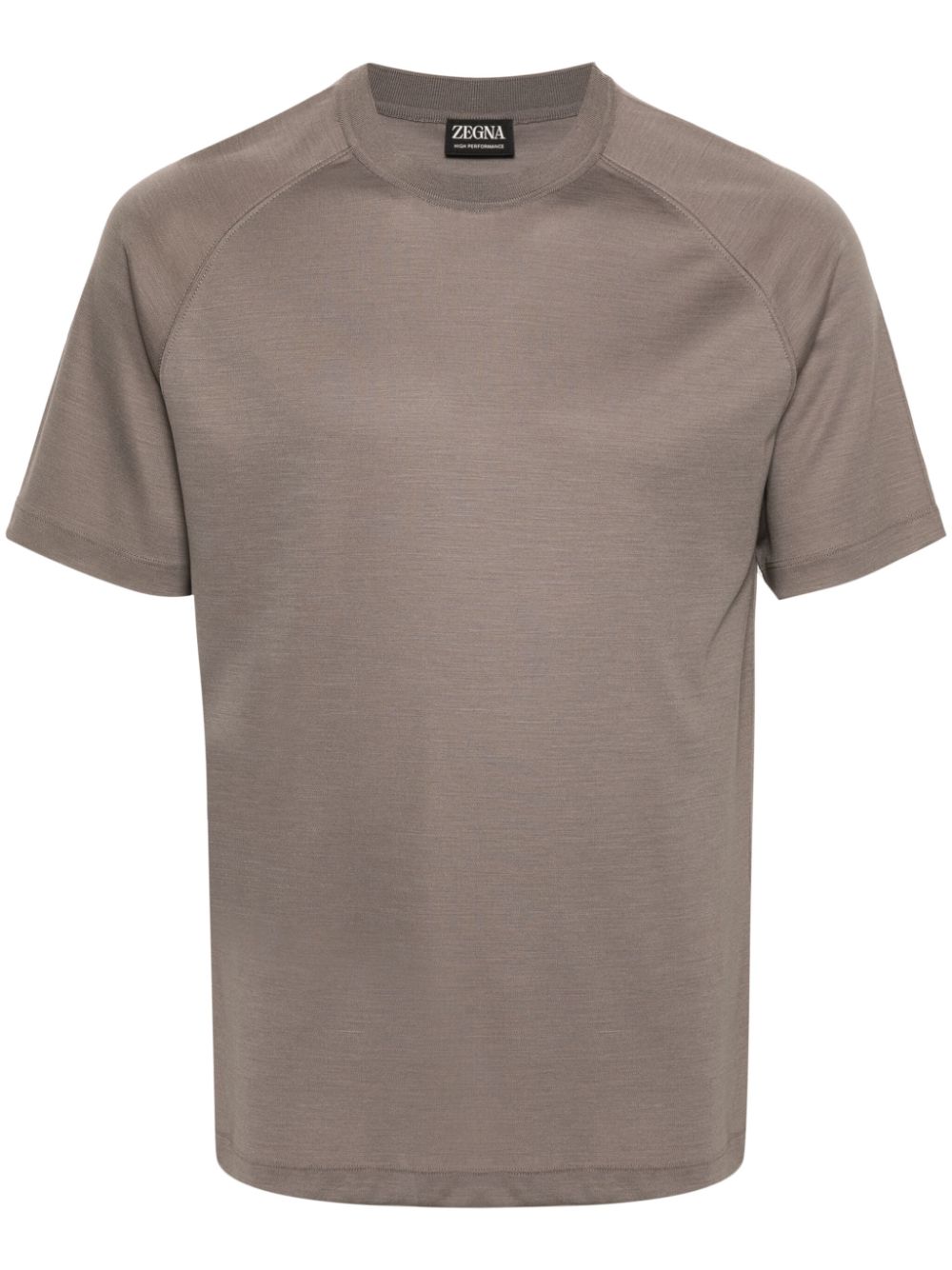 Zegna ribbed wool performance T-shirt - Brown von Zegna