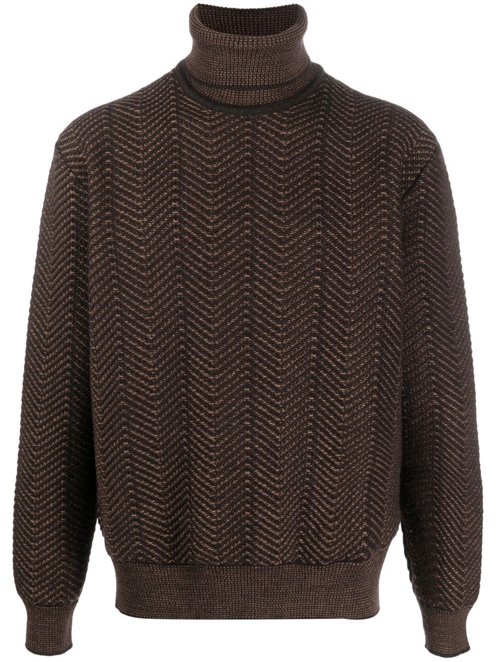 Zegna roll-neck knitted sweater - Brown von Zegna