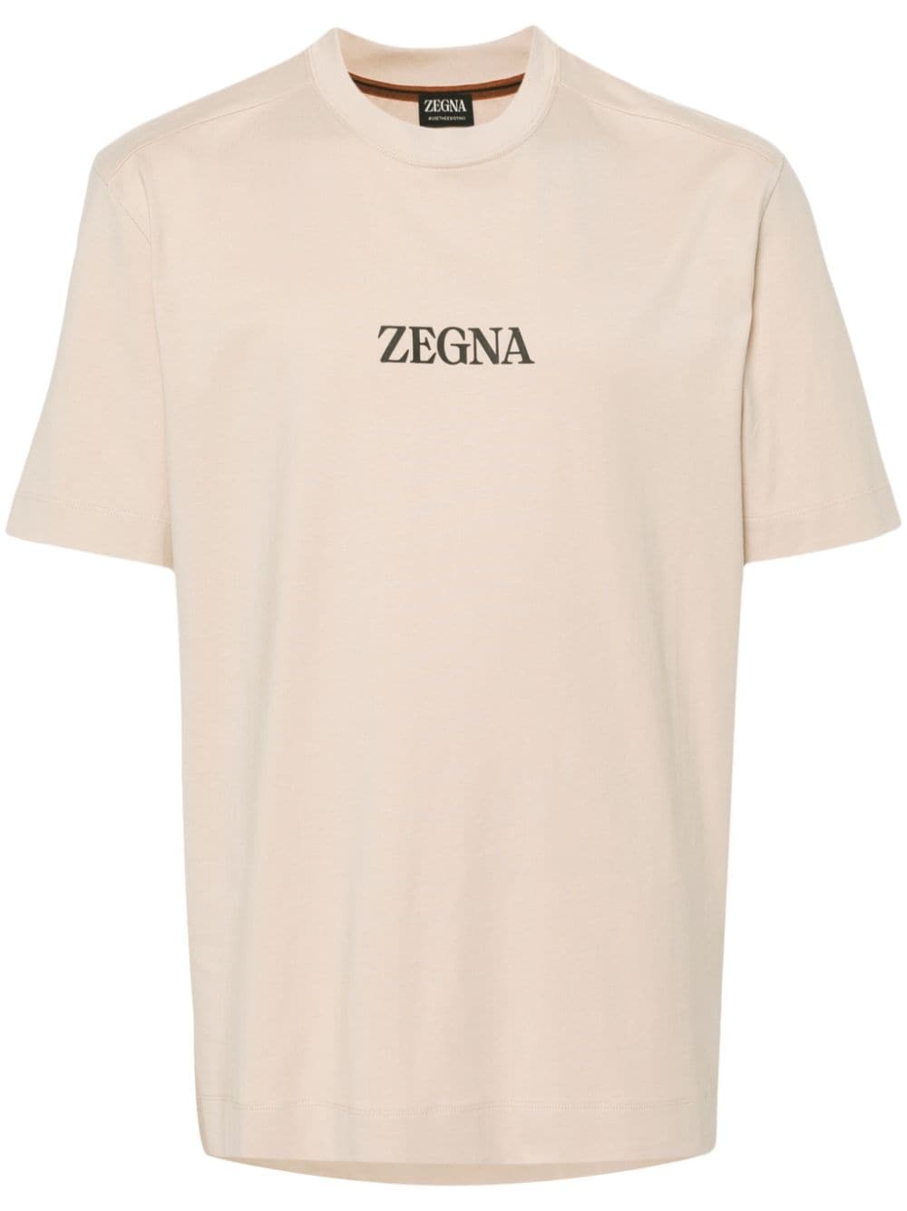 Zegna rubberised-logo T-shirt - Neutrals von Zegna