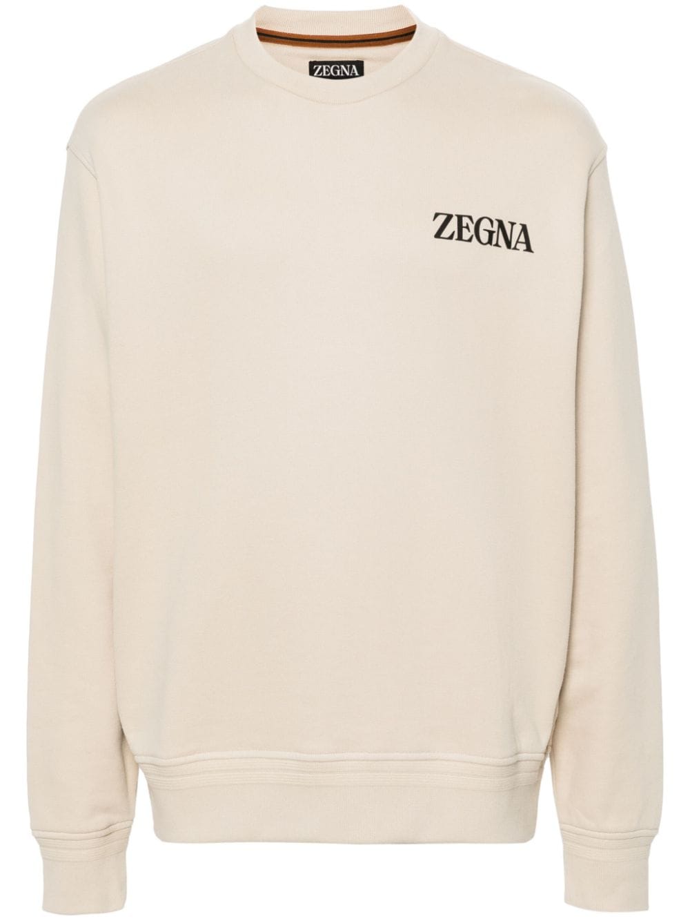 Zegna rubberised-logo cotton sweatshirt - Neutrals von Zegna