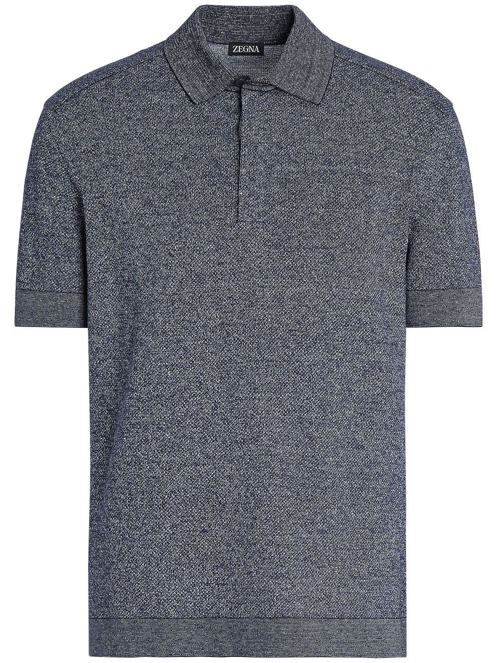 Zegna short-sleeve jacquard polo shirt - Blue von Zegna