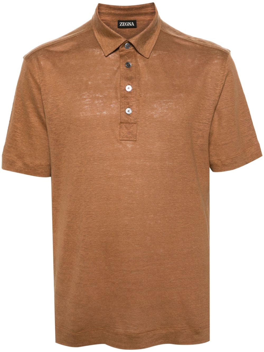 Zegna short-sleeve linen polo shirt - Brown von Zegna