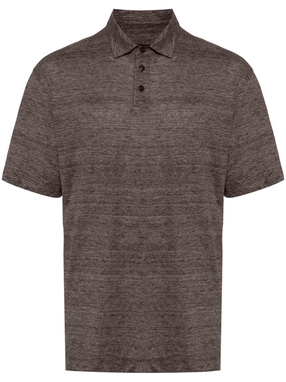 Zegna short-sleeve linen polo shirt - Brown von Zegna