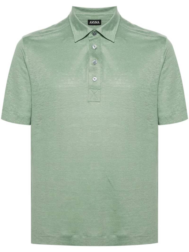 Zegna short-sleeve linen polo shirt - Green von Zegna