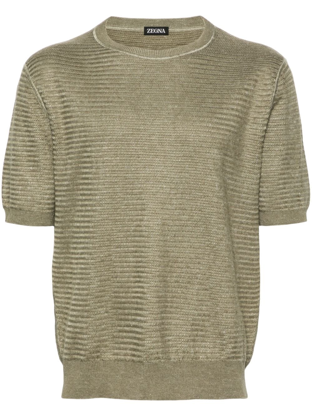 Zegna short-sleeve ribbed-knit T-shirt - Green von Zegna