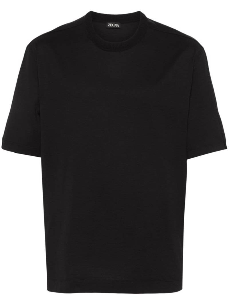 Zegna shortsleeved cotton T-shirt - Black von Zegna