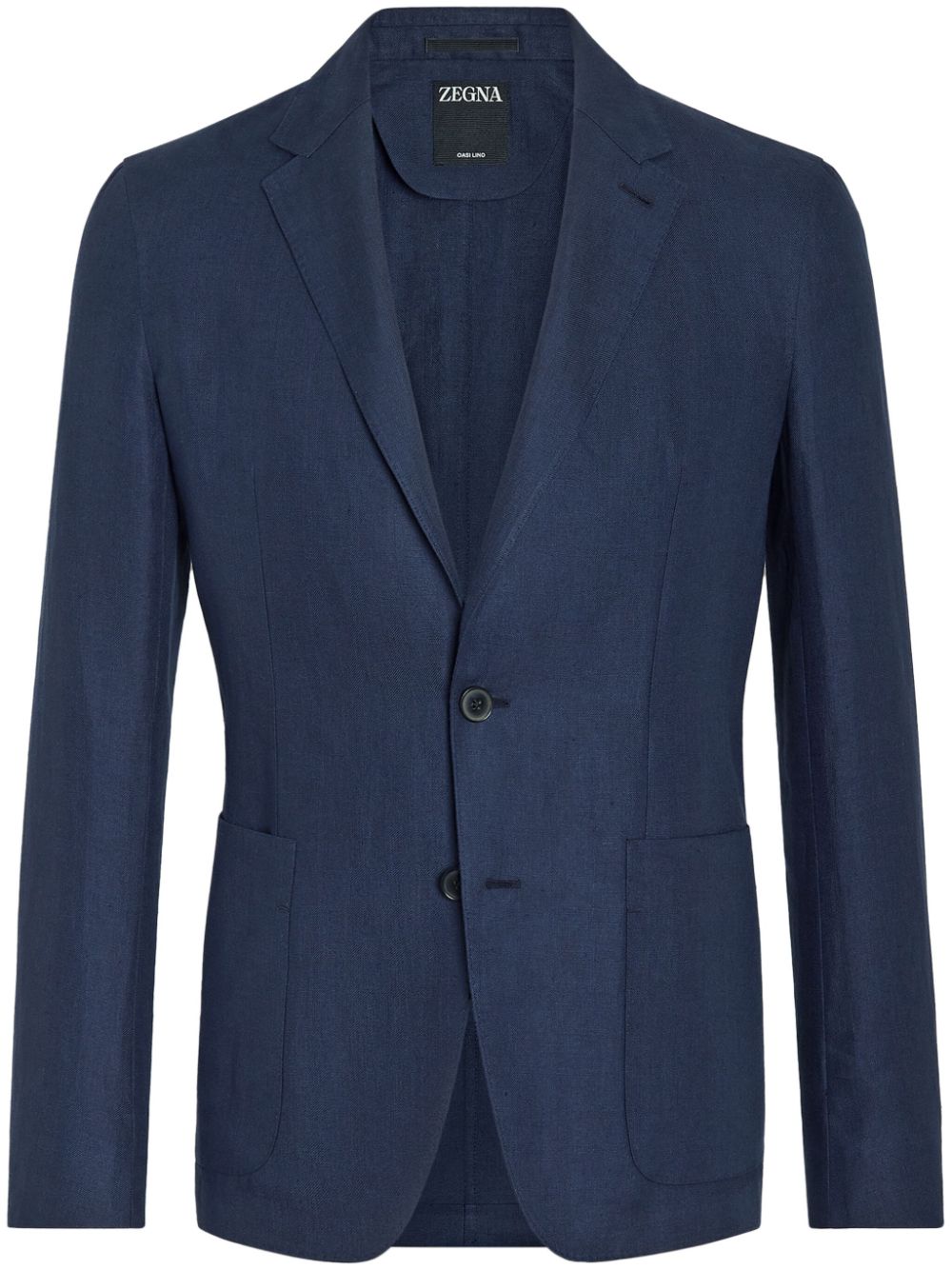 Zegna single-breasted linen blazer - Blue von Zegna