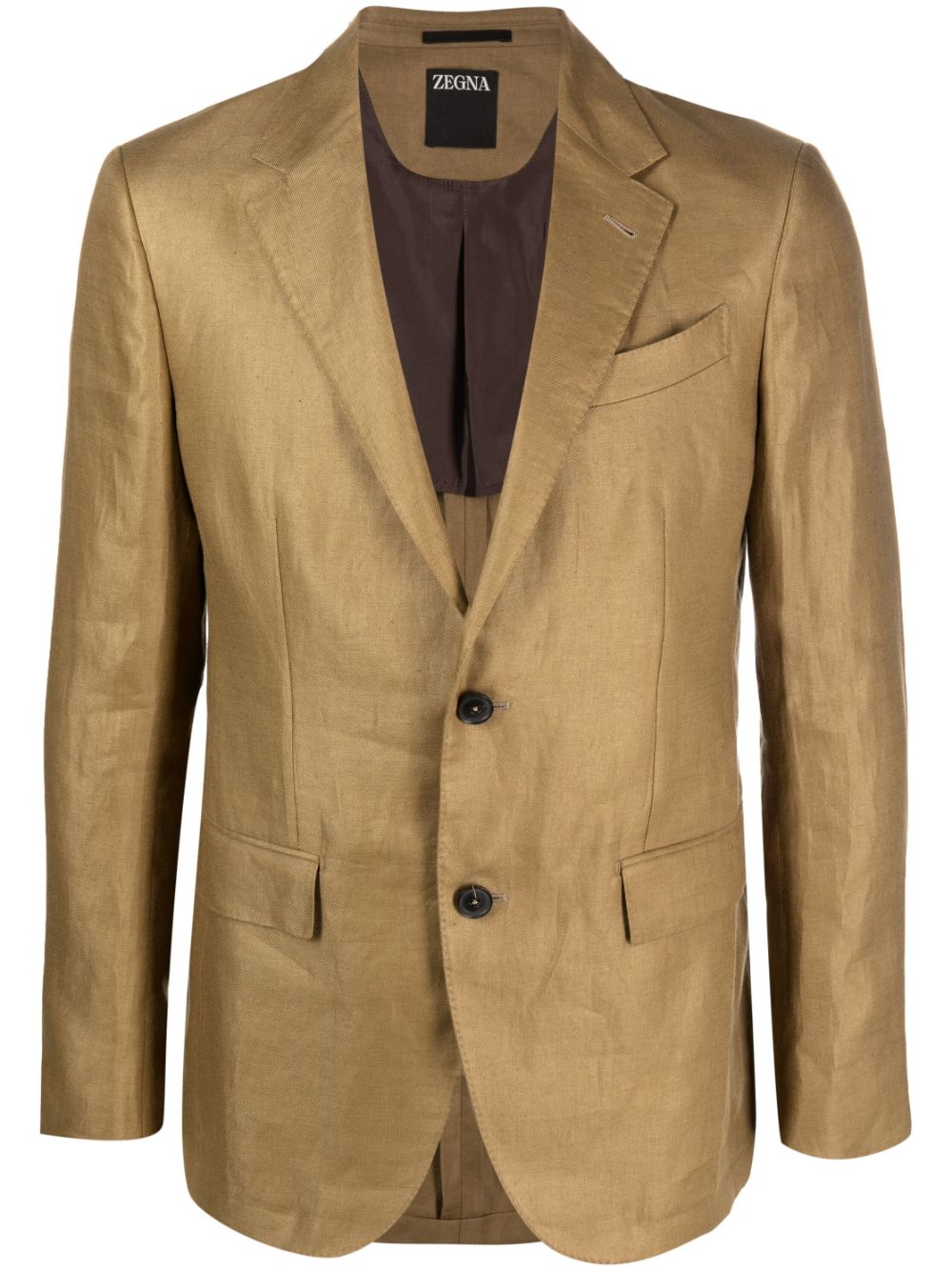 Zegna single-breasted linen blazer - Green von Zegna