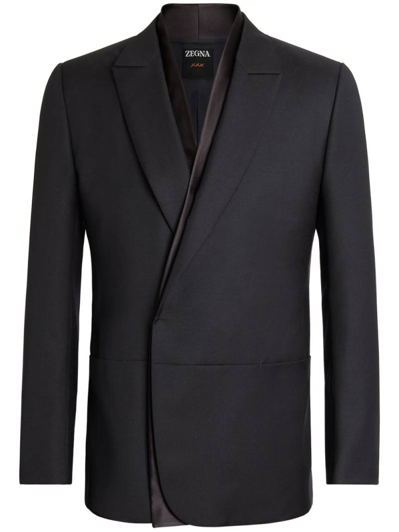 Zegna single-breasted wool-mohair blazer - Black von Zegna