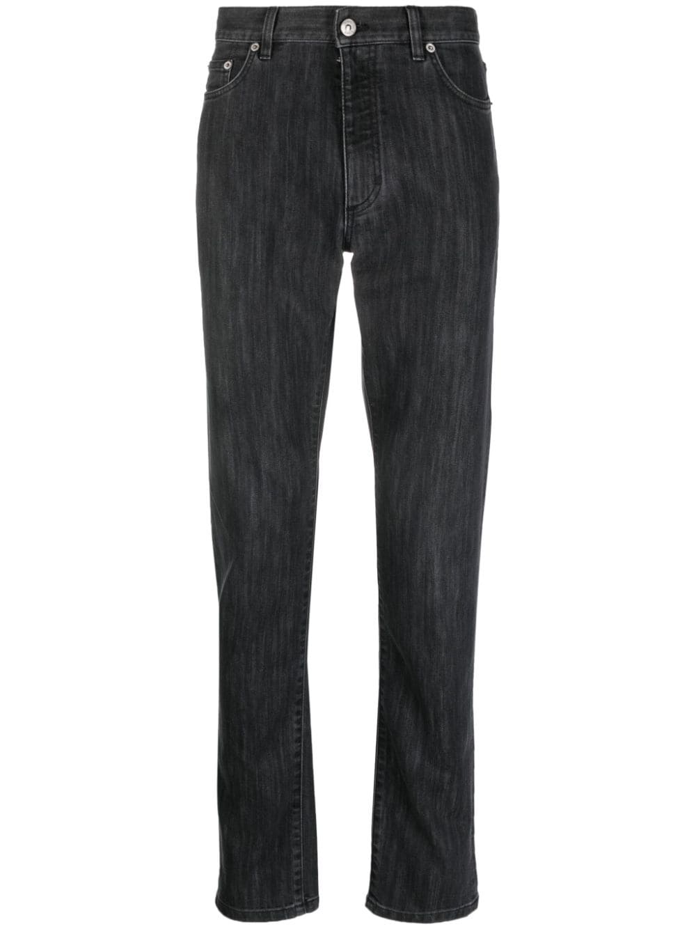 Zegna slim-fit cotton-blend jeans - Grey von Zegna