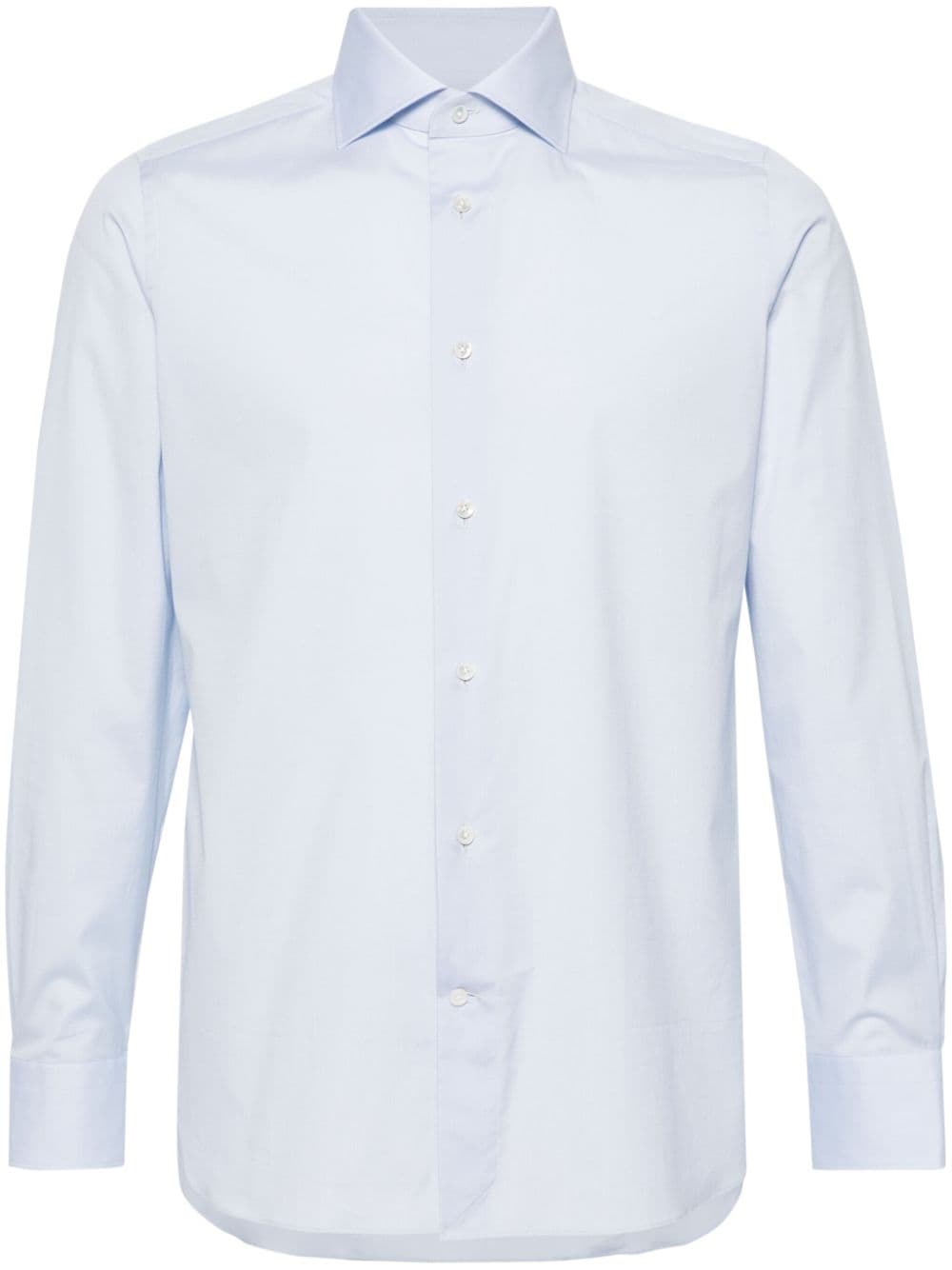 Zegna spread-collar poplin shirt - Blue von Zegna