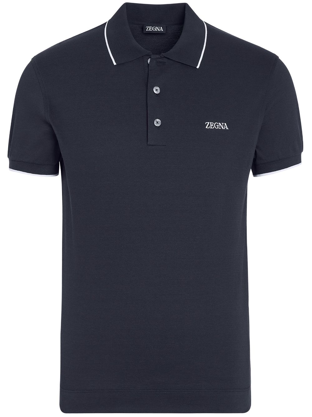 Zegna stretch-cotton polo shirt - Blue von Zegna