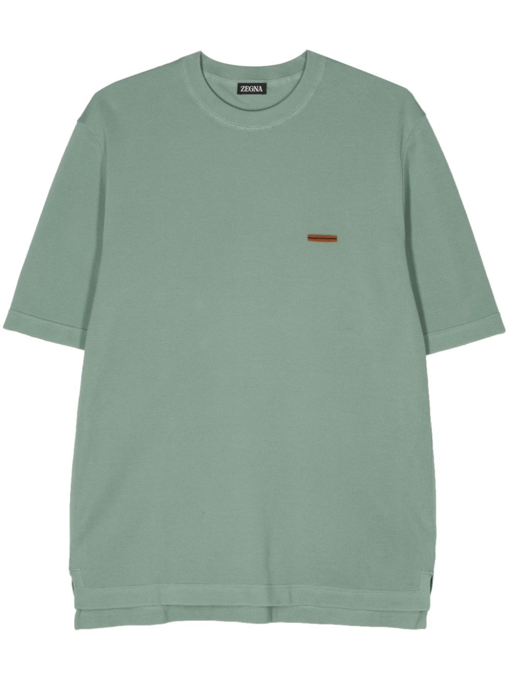 Zegna stripe-detail cotton T-shirt - Green von Zegna