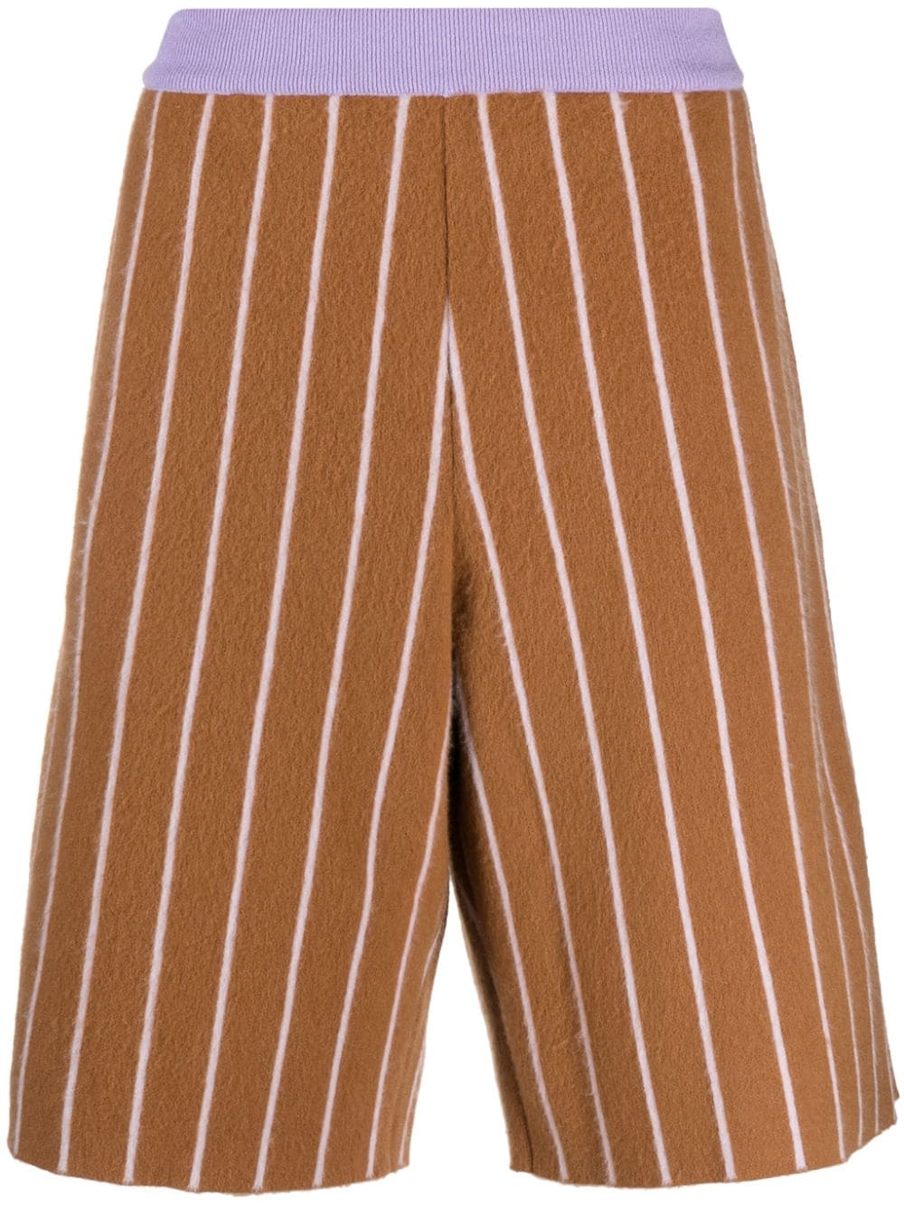 Zegna stripe-pattern cashmere shorts - Brown von Zegna