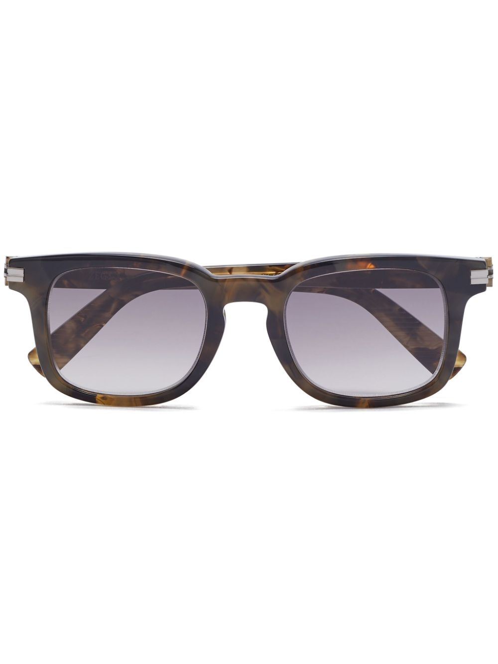 Zegna striped acetate sunglasses - Brown von Zegna