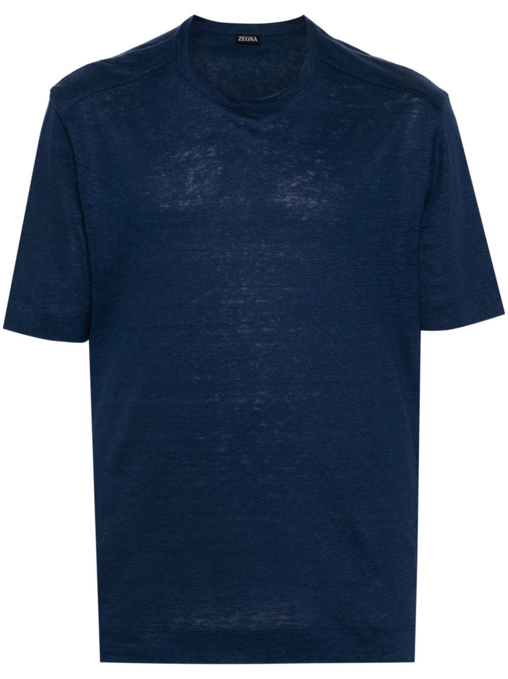 Zegna tonal stitching linen T-shirt - Blue von Zegna