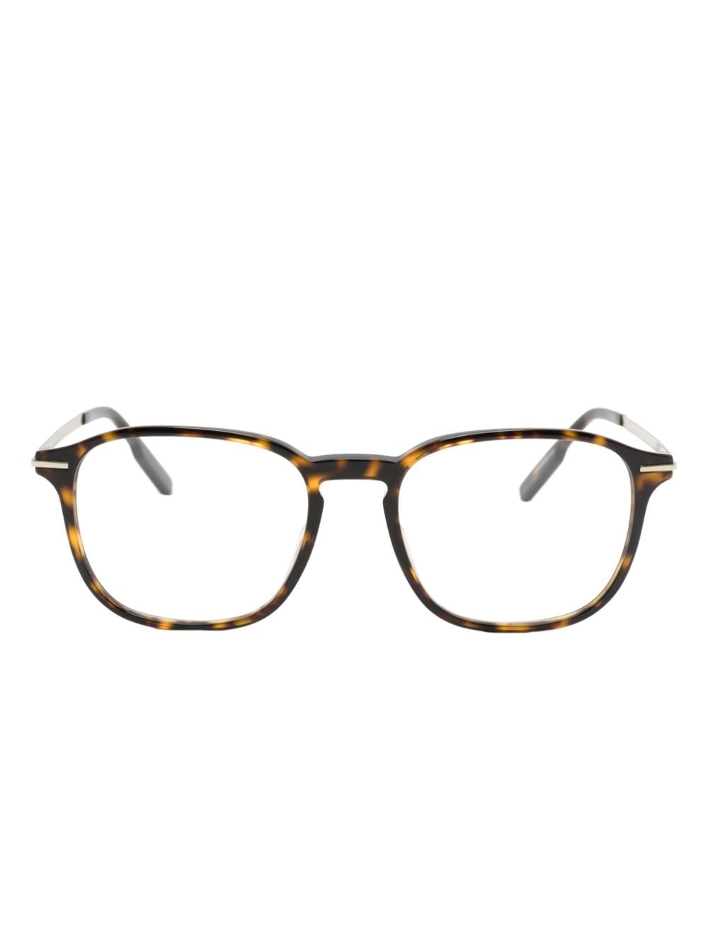 Zegna tortoiseshell-effect square-frame glasses - Brown von Zegna