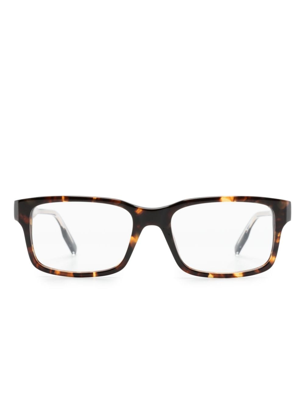 Zegna tortoiseshell-effect square-frame glasses - Brown von Zegna