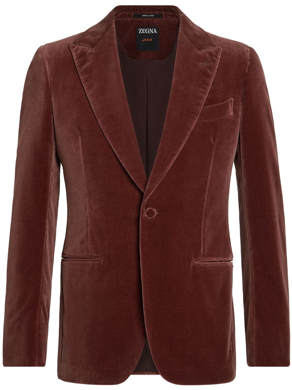 Zegna single-breasted velvet blazer - Red von Zegna