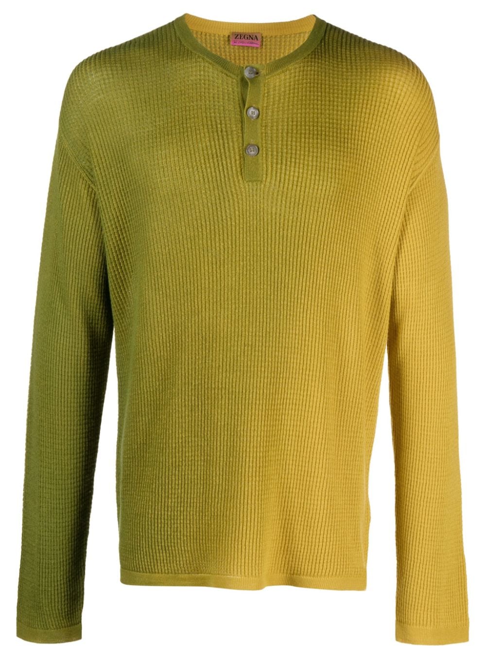 Zegna x The Elder Statesman ombré waffle-knit jumper - Yellow von Zegna