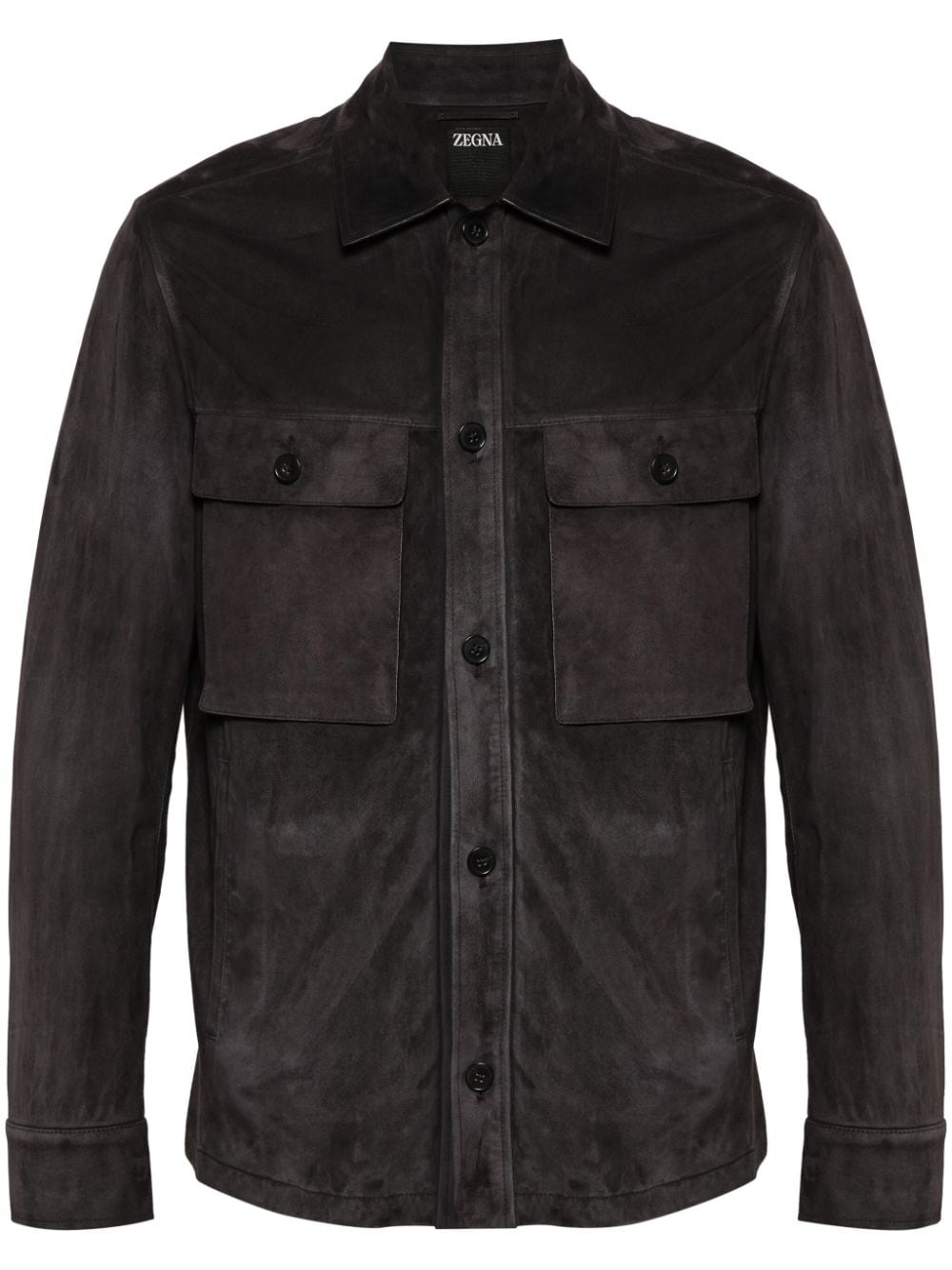 Zegna zip-up shirt jacket - Brown von Zegna