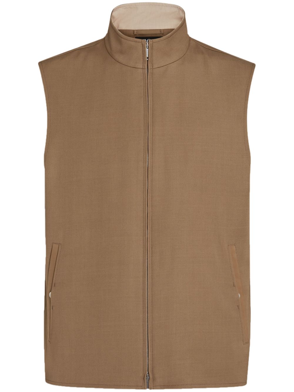 Zegna zip-up wool-mohair vest - Neutrals von Zegna