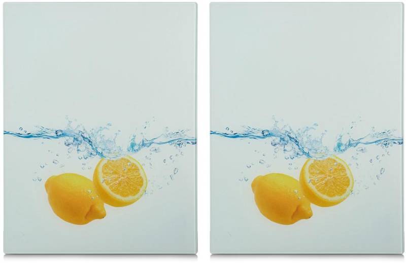 Zeller Present Schneide- und Abdeckplatte »Lemon Splash«, (Set, 2 tlg.), aus ESG-Sicherheitsglas hergestellt von Zeller Present