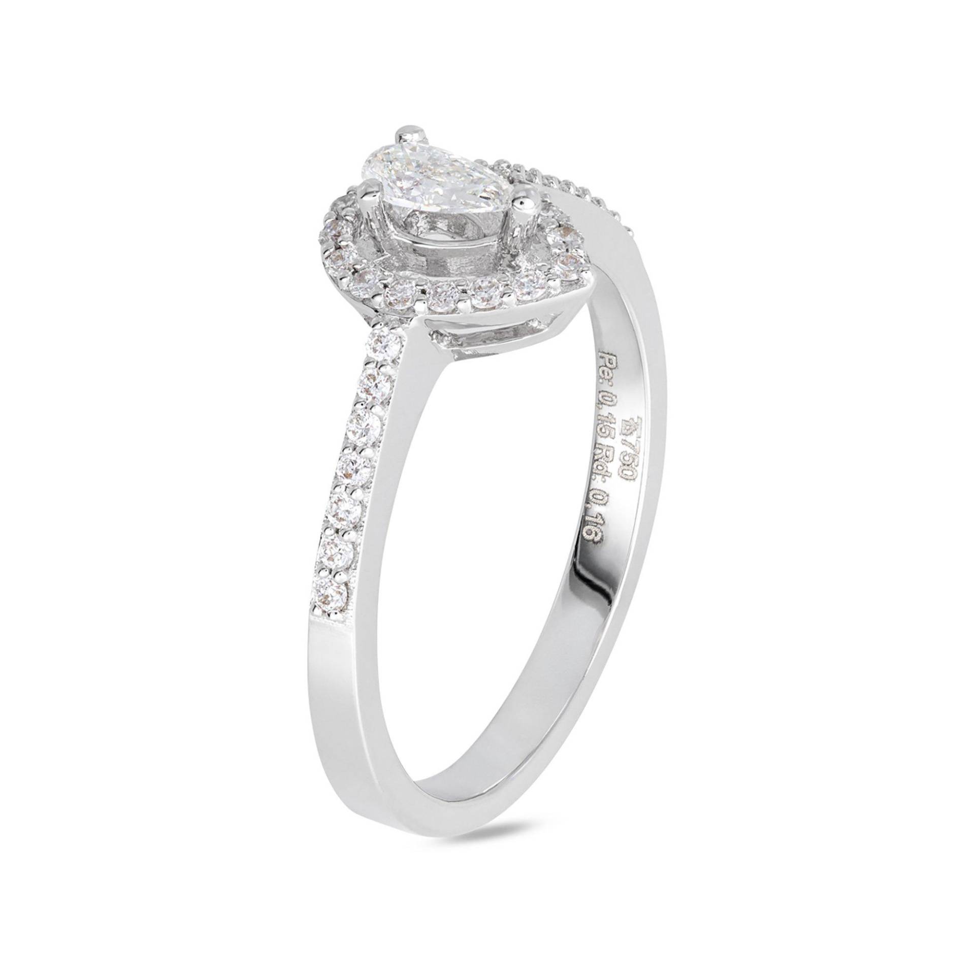 ZEN DIAMOND Ring Mit Diamant Damen Weissgold  56 von Zen Diamond