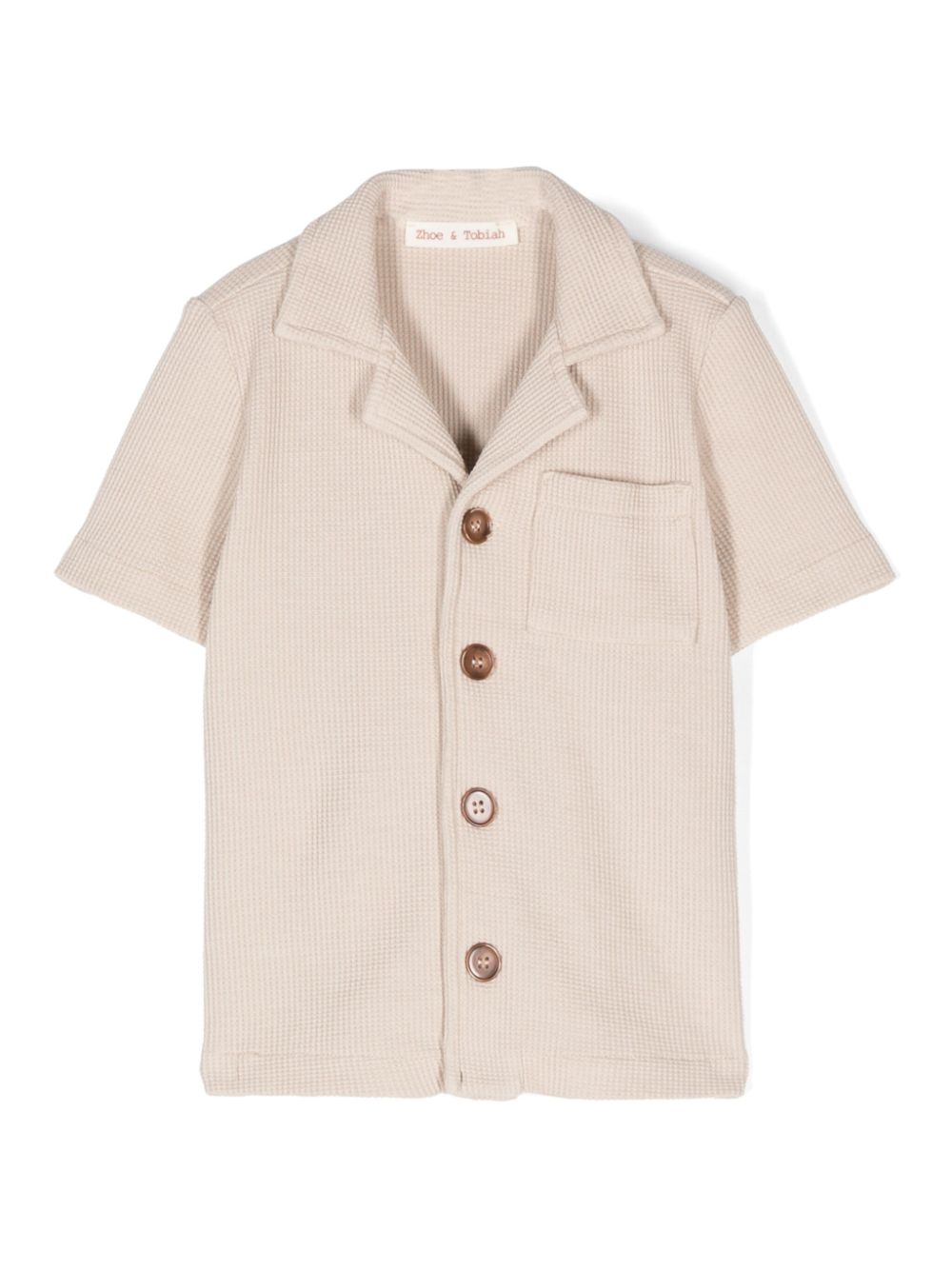 Zhoe & Tobiah camp-collar waffle shirt - Neutrals von Zhoe & Tobiah