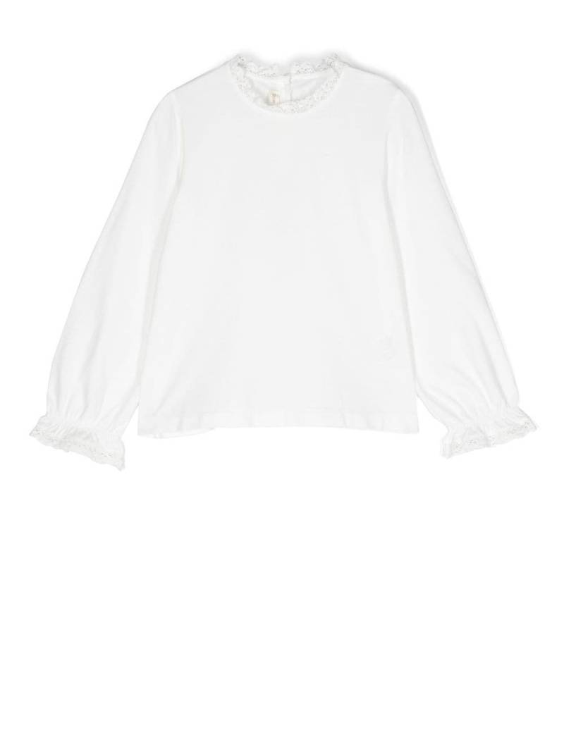 Zhoe & Tobiah cotton lace-trim blouse - White von Zhoe & Tobiah