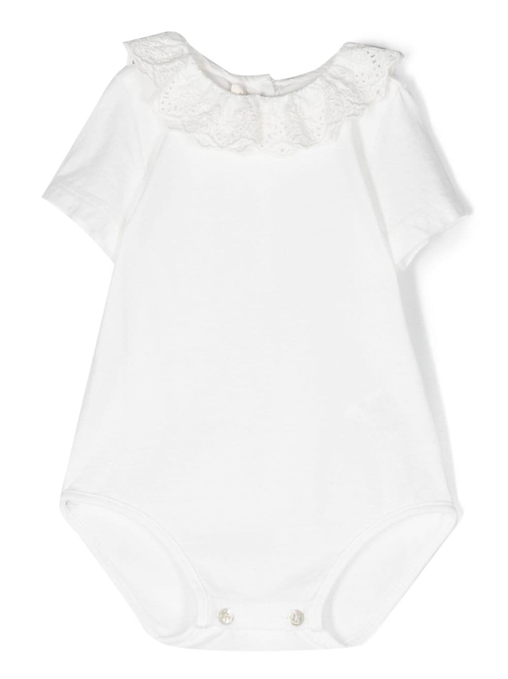 Zhoe & Tobiah ruffle-trim cotton babygrow - White von Zhoe & Tobiah