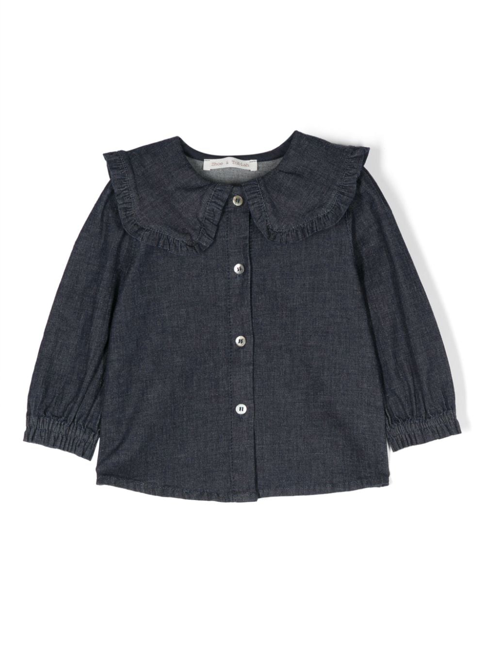 Zhoe & Tobiah ruffled-trim washed denim blouse - Blue von Zhoe & Tobiah