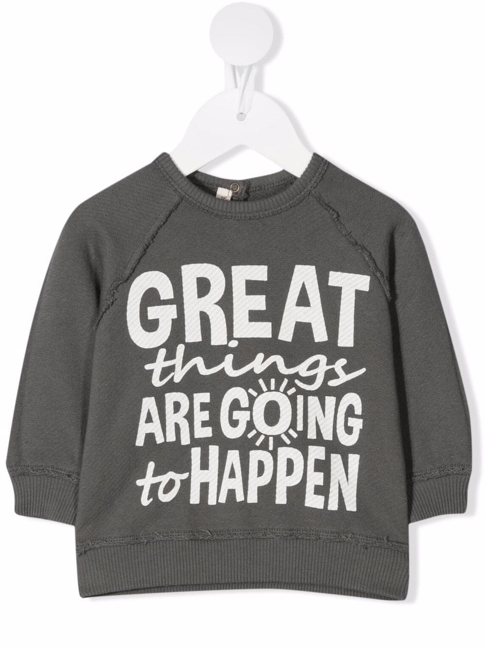 Zhoe & Tobiah slogan-print cotton jumper - Grey von Zhoe & Tobiah