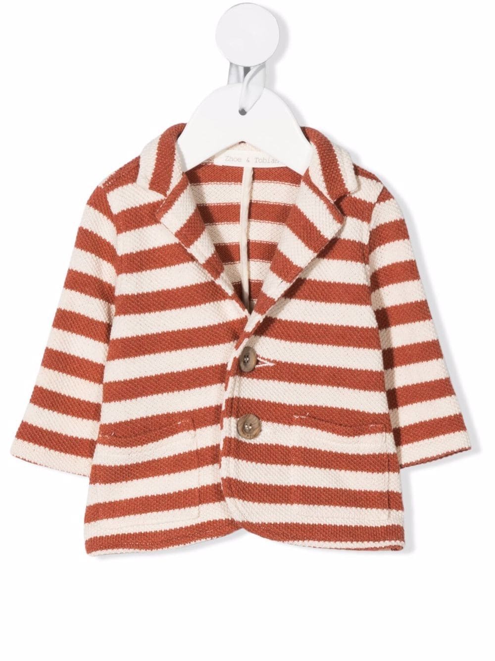 Zhoe & Tobiah striped knit blazer - Neutrals von Zhoe & Tobiah