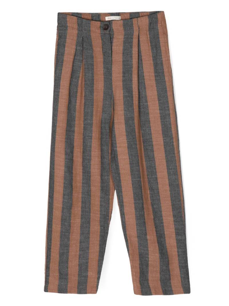 Zhoe & Tobiah wide-leg striped trousers - Grey von Zhoe & Tobiah