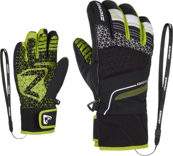 Ziener LONZALO AS AW Kinder Skihandschuh - black.lime (Grösse: US 5.5) von Ziener