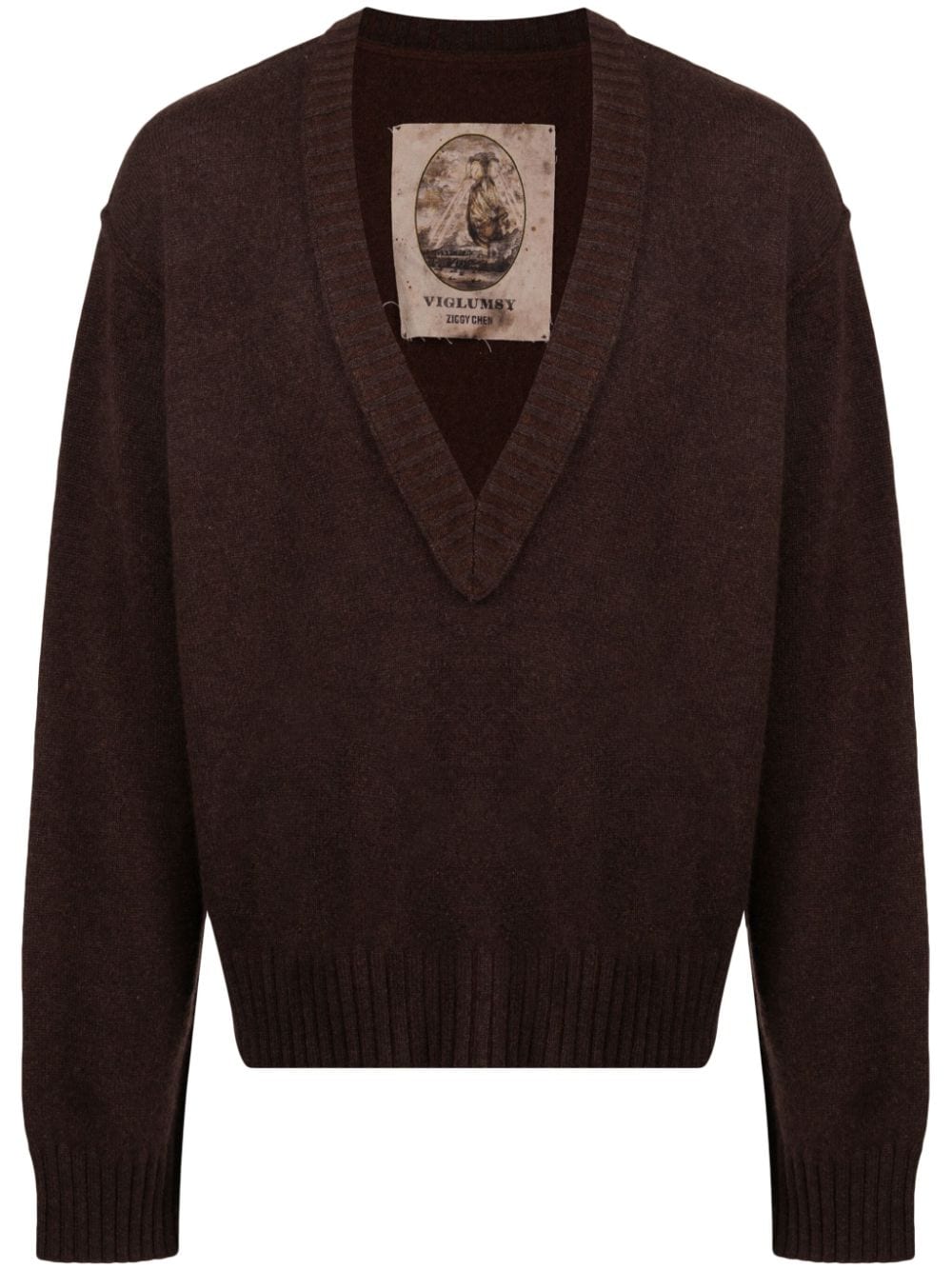 Ziggy Chen V-neck cashmere jumper - Brown von Ziggy Chen