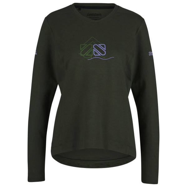 Zimtstern - Women's EcoFlowz Shirt L/S - Velotrikot Gr M schwarz/oliv von Zimtstern