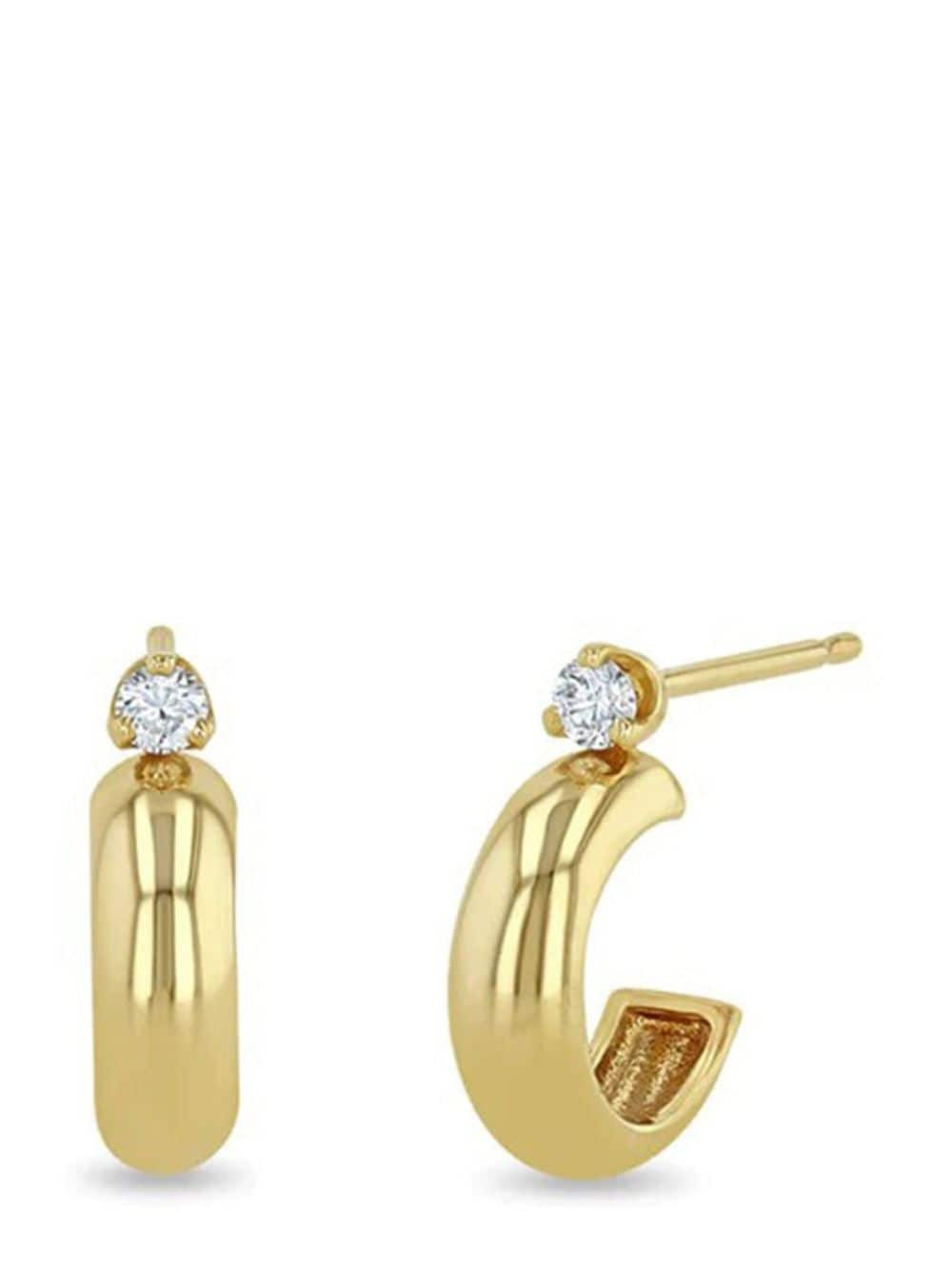 Zoë Chicco 14kt yellow gold chunky diamond hoop earrings von Zoë Chicco