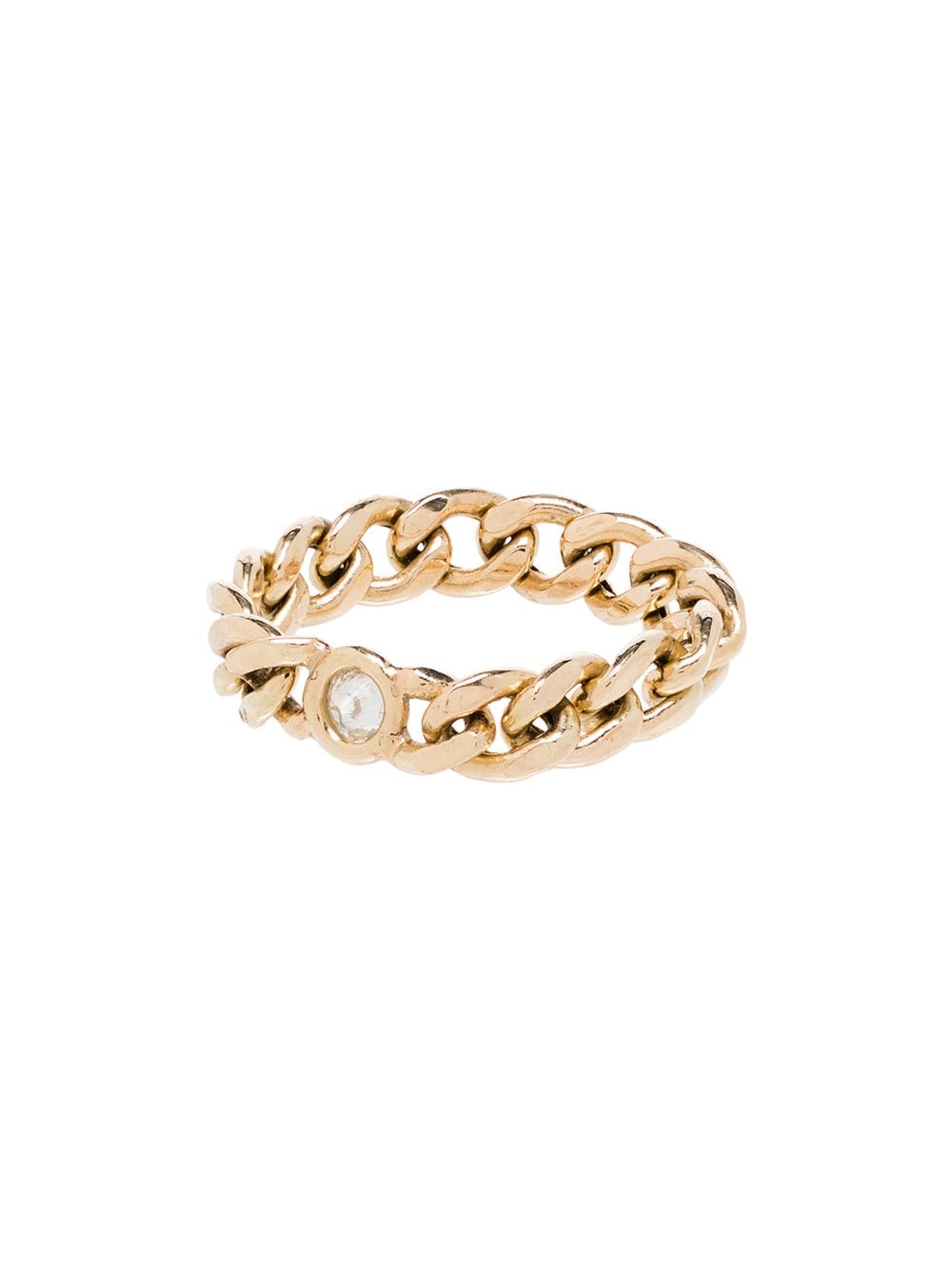 Zoë Chicco 14kt yellow gold curb chain diamond ring von Zoë Chicco