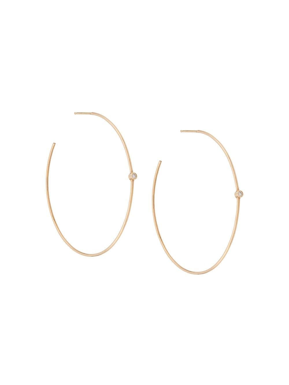 Zoë Chicco 14kt yellow gold single bezel diamond hoops von Zoë Chicco