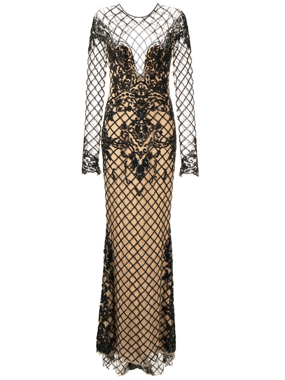 Zuhair Murad bead-detail cut-out dress - Neutrals von Zuhair Murad