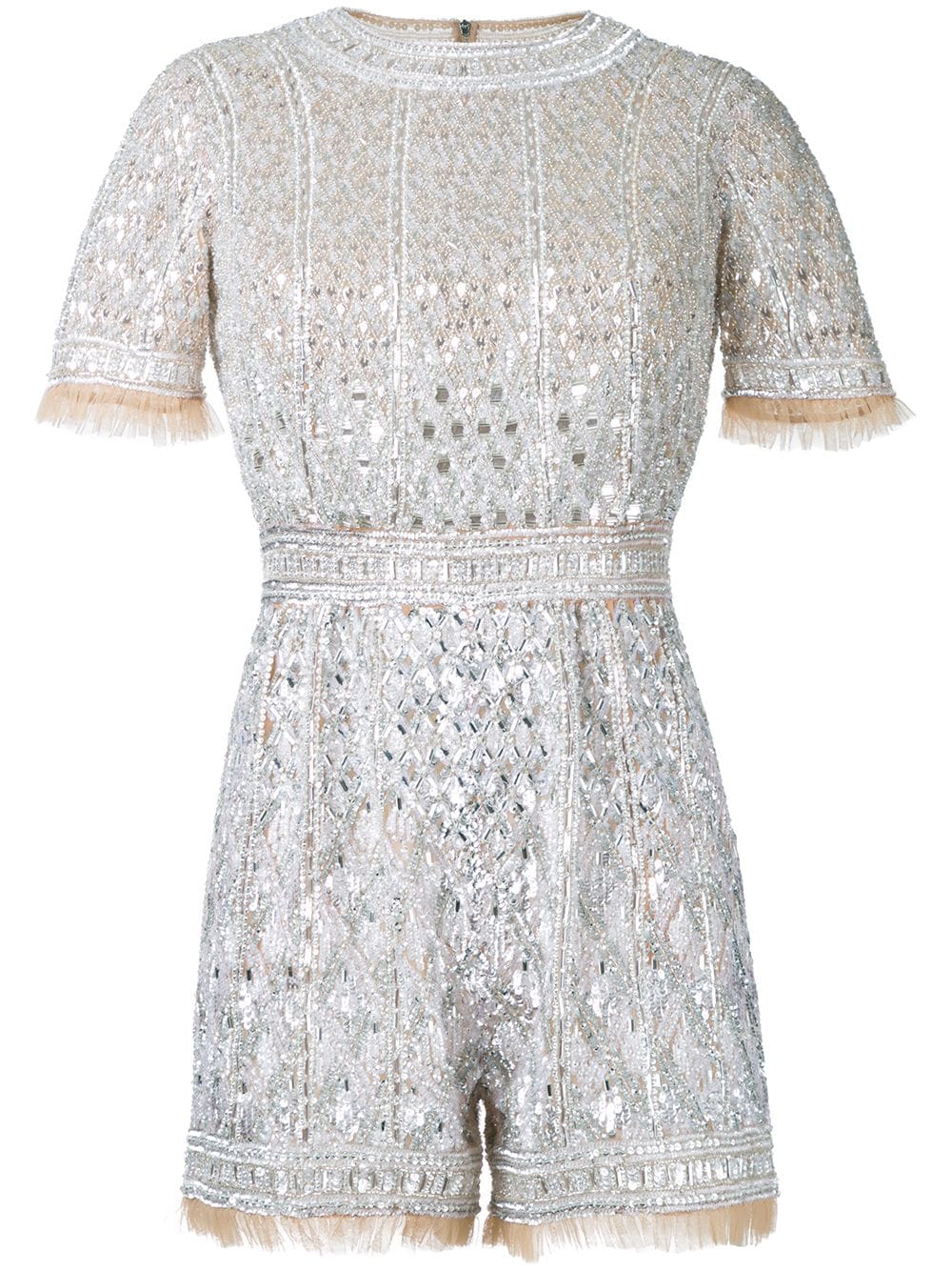 Zuhair Murad beaded shortsleeved romper - Metallic von Zuhair Murad