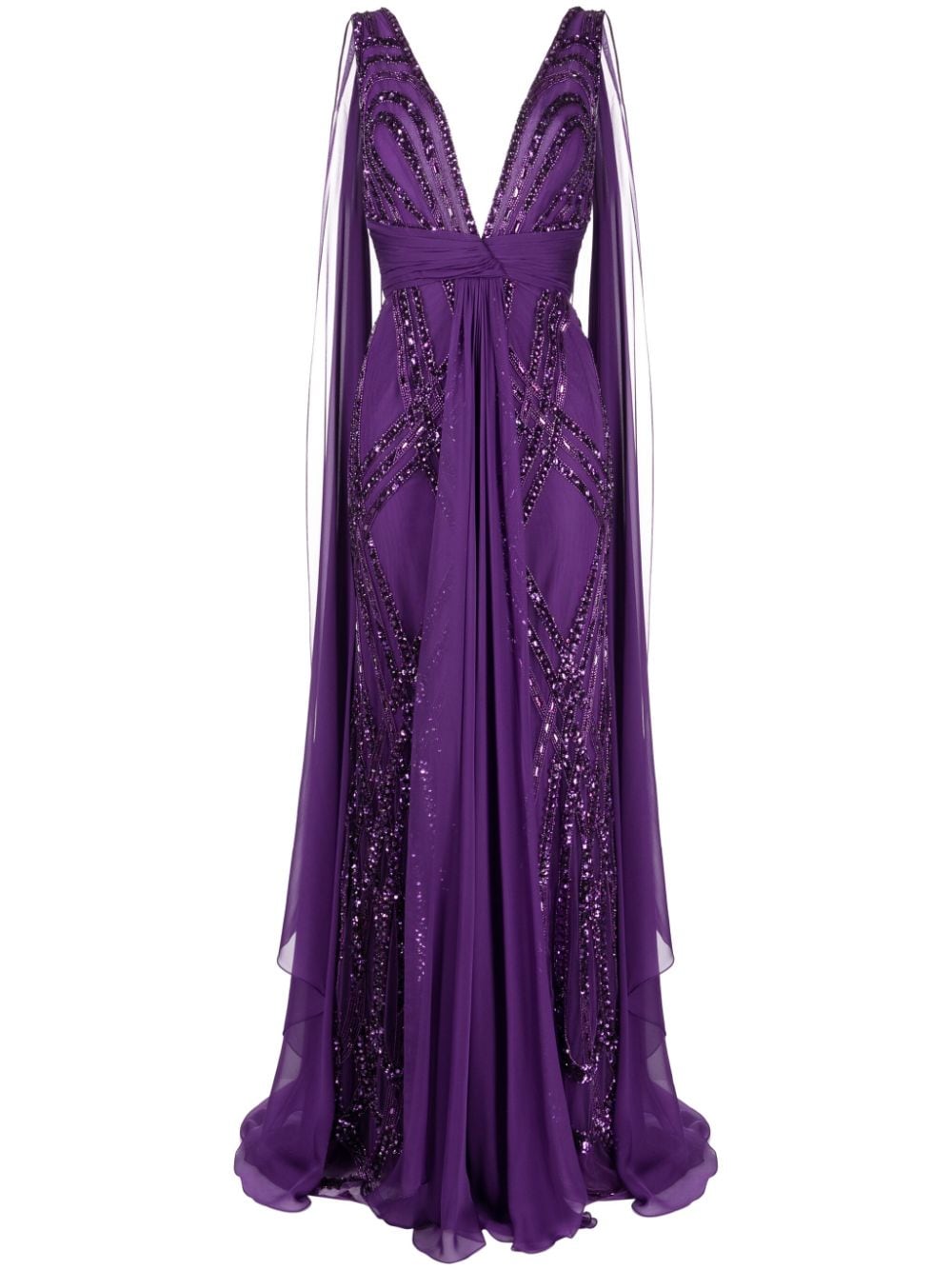 Zuhair Murad beaded silk blend gown - Purple von Zuhair Murad