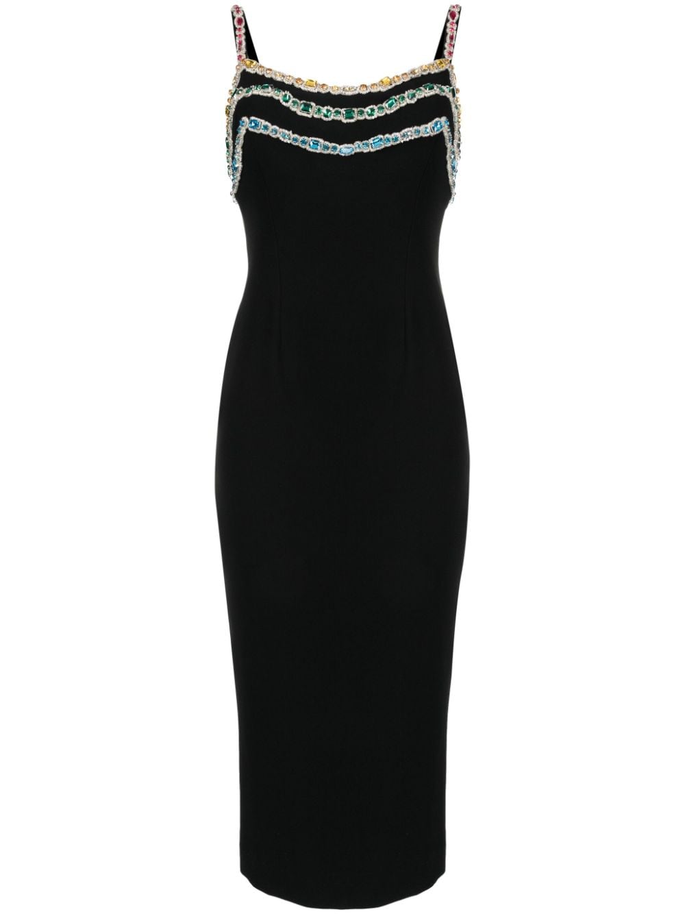 Zuhair Murad crystal-embellished cady midi dress - Black