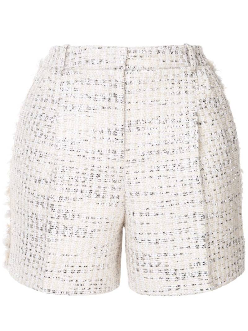 Zuhair Murad metallic thread tweed shorts - White von Zuhair Murad