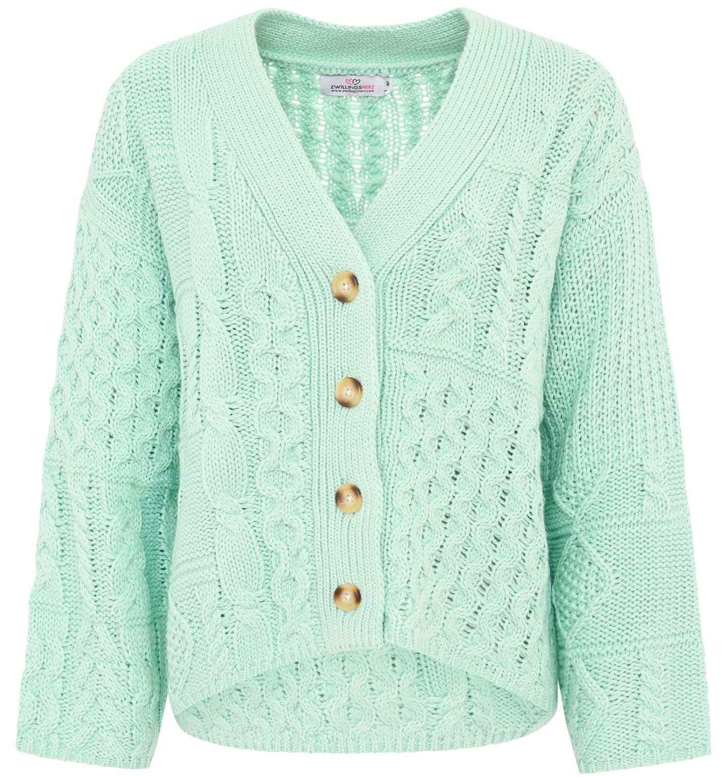 Zwillingsherz Cardigan »"Zopfstrick"«, "Zopfstrick" mit Knopfleiste und Wollanteil Zwillingsherz Cardigan »"Zopfstrick"«, "Zopfstrick" mit Knopfleiste und Wollanteil von Zwillingsherz