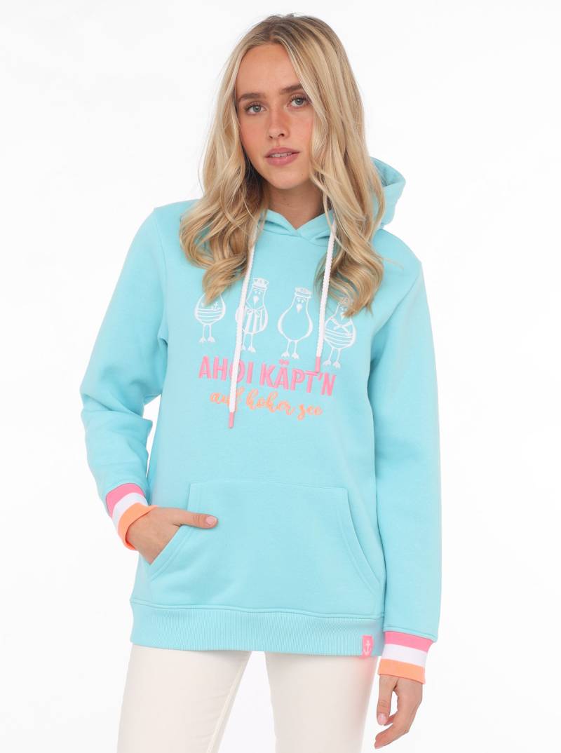 Zwillingsherz Hoodie »"Ahoi Käpt'n"«, mit maritimer Botschaft, lustigen Möwen, Kängurutaschen und Stickerei von Zwillingsherz